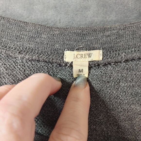 J Crew Womens Gray Sequin Sweatshirt‎ Style 33583 M 100% Cotton Scoop Neck Glam - Picture 2 of 11